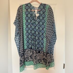 Tommy Bahama hibiscus lace up tunic L/XL new with tags